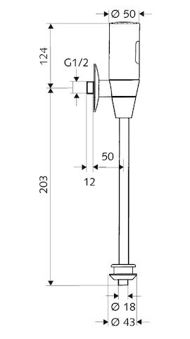 SCHELL SCHELLTRONIC Infrarot-Aufputz-Urinal-Druckspüler