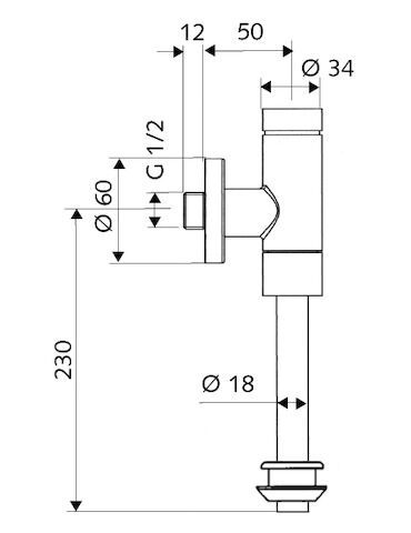 SCHELL BASIC Aufputz-Urinal-Druckspüler
