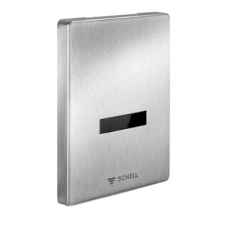 SCHELL Urinalsteuerung EDITION E, Vandalengeschützte Ausführung, Infrarot, exclusive Stromversorgung, B 120 mm x H 150 mm x T 12 mm, Frontplatte Edelstahl gebürstet