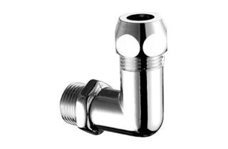 SCHELL Winkel-Verschraubung mit Außengewinde, DN 10 G 3/8 AG, Ø 10 mm (DN 10 G 3/8 AG), chrom