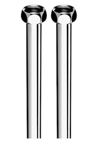SCHELL Kupferrohr Anschluss-Set Ø 16 mm, 2 Kupferrohre, einerseits mit Bördel und G 1/2 Überwurfmutter inkl. Dichtring, andererseits glatt, 500 mm, chrom