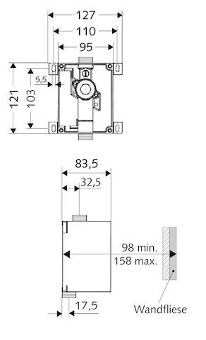 SCHELL COMPACT II Unterputz-Urinal-Druckspüler