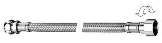 SCHELL Schlauch Clean-Flex S, flexibel, lose verpackt, 500 mm, Zugfeste Messing-Konus-Quetschverschraubung Ø 10 mm (DN 10 G 3/8 AG), Überwurfmutter G 3/8 IG mit vormontierter Dichtung