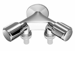 SCHELL NA-Doppelventil COMFORT, 2 RFV, DN 15 G 1/2 AG, 2 Schlauchverschraubungen Ø 14,5 mm (DN 20 G 3/4 AG), chrom