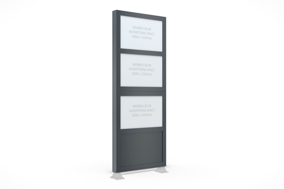 Werbepylon BigSign S mit 3 Werbeflächen