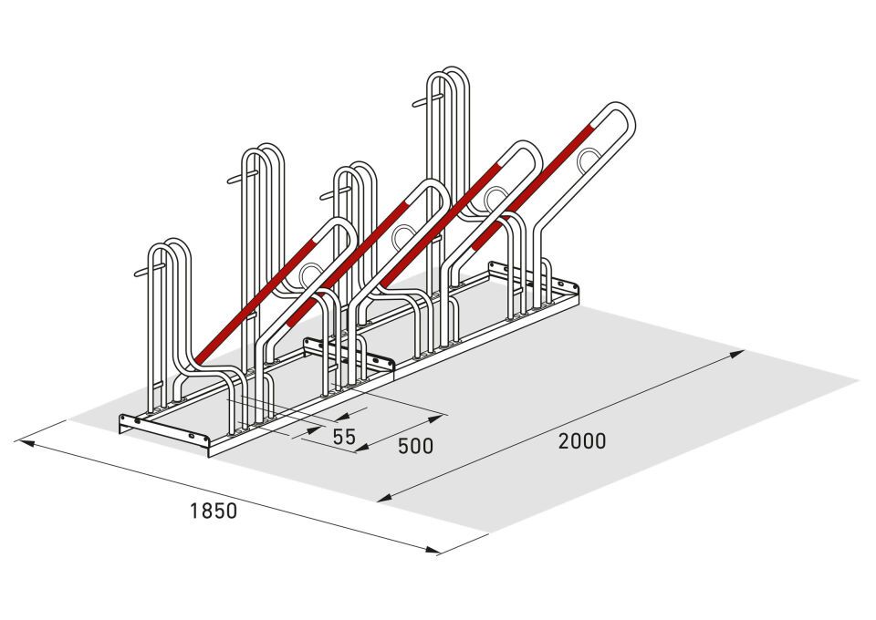 Fahrradparksystem Anlehnparker 4500/4500 XBF