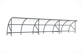 Überdachung Bamberg B 1/12 RAL7016 als Bausatz