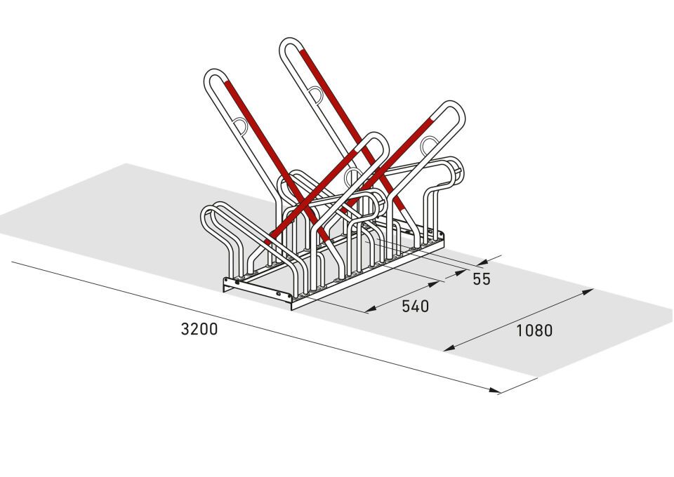 Fahrradparksystem Anlehnparker 2500/2500 XBF