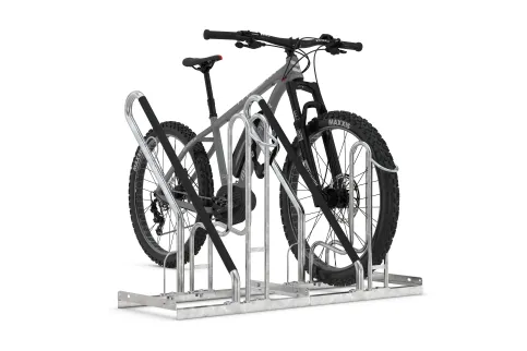 Der Anlehnparker 4800 XXBF bietet sicheres und komfortables Abstellen für hochwertige Fahrräder, Pedelecs und E-Bikes.
