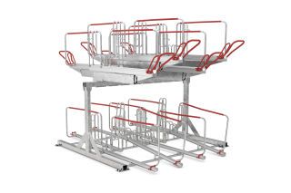 Doppelstockparker BikeHub Economy 2/16 mit 16 Einstellplätzen zweiseitig