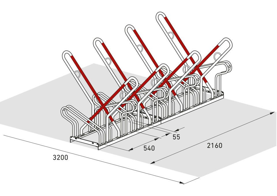 Fahrradparksystem Anlehnparker 2500/2500 XBF