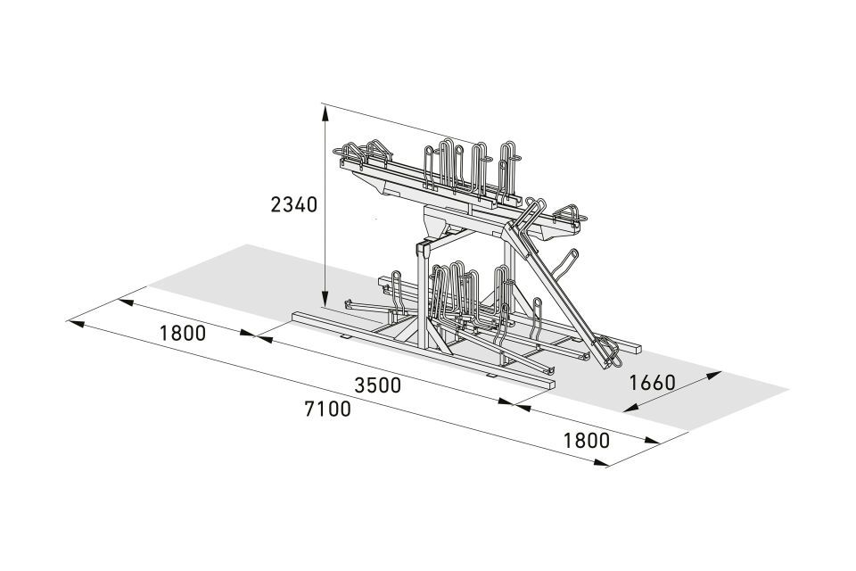 Fahrradparksystem Doppelstockparker BikeHub Premium