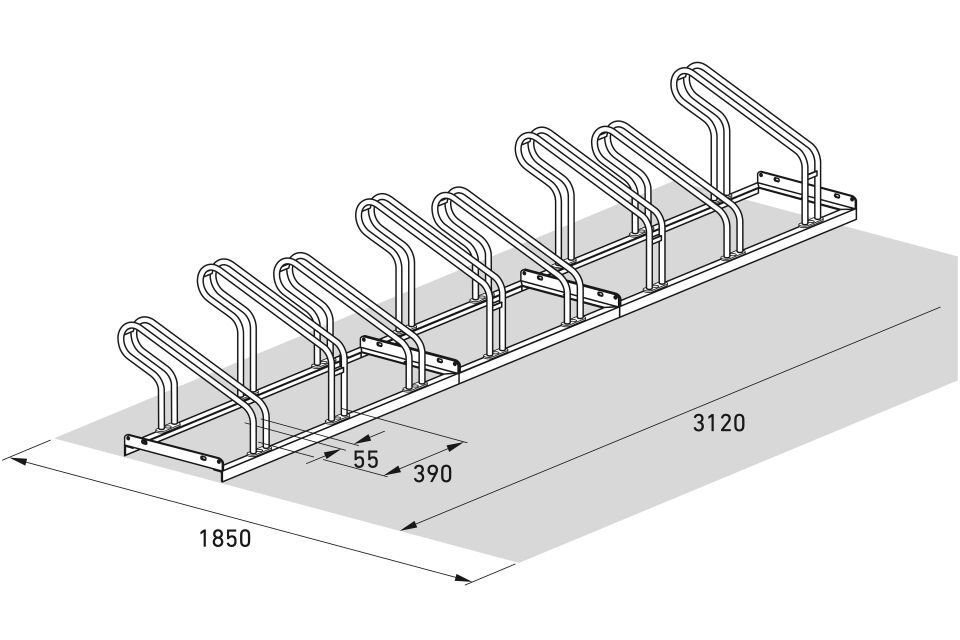 Fahrradparksystem Bügelparker 2000/2000 BF