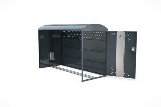 Fahrradgarage BikeBox 1 B mit Münzpfandschloss als Anbausatz mit Seitenwand