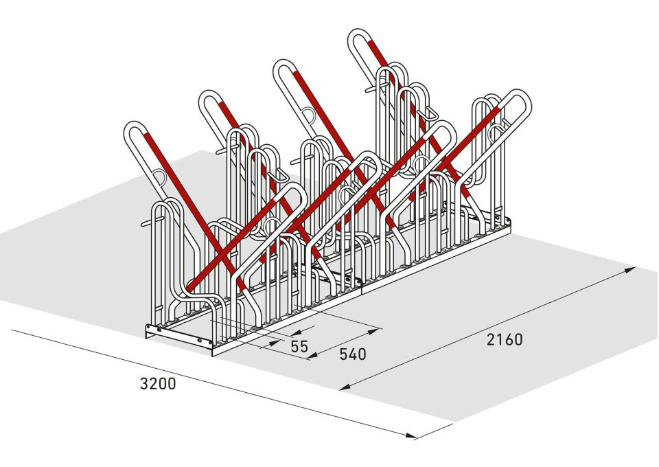 Fahrradparksystem Anlehnparker 4500/4500 XBF