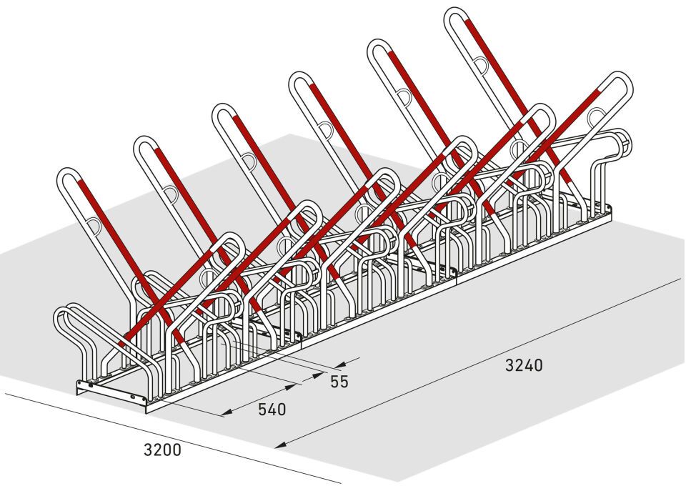 Fahrradparksystem Anlehnparker 2500/2500 XBF