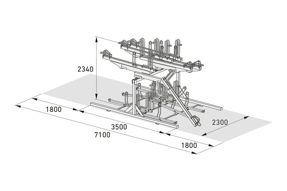 Fahrradparksystem Doppelstockparker BikeHub Premium