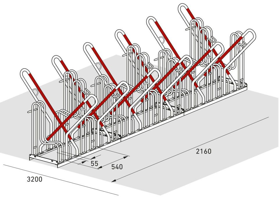 Fahrradparksystem Anlehnparker 4500/4500 XBF