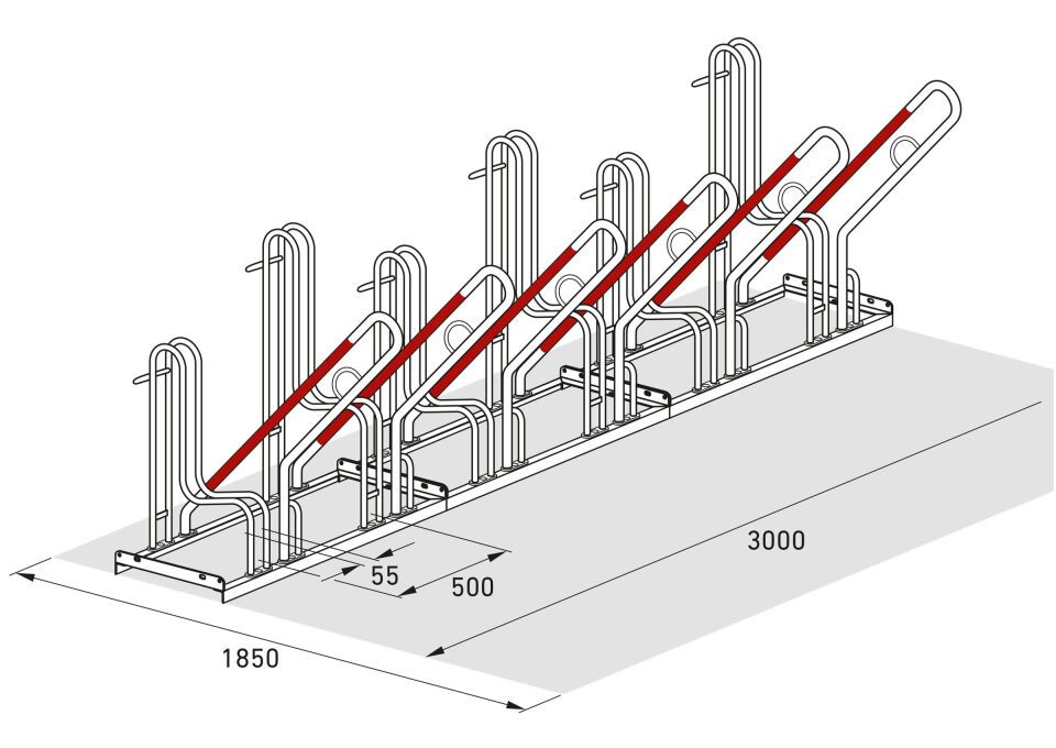Fahrradparksystem Anlehnparker 4500/4500 XBF