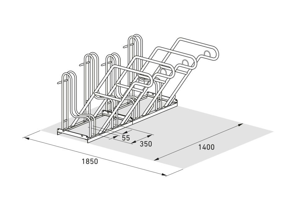 Fahrradparksystem Anlehnparker 4600/4600 XBF