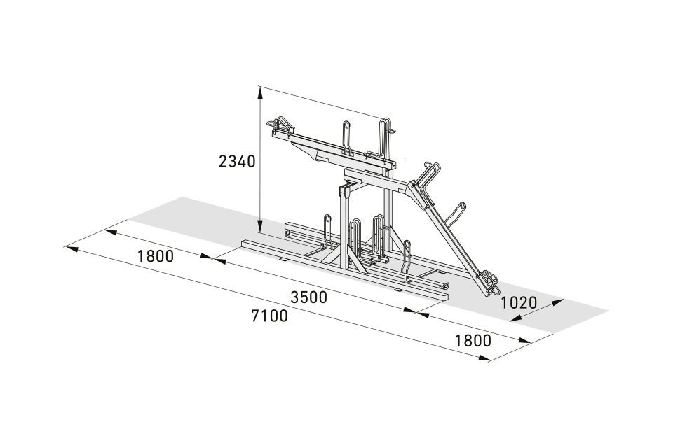 Fahrradparksystem Doppelstockparker BikeHub Premium