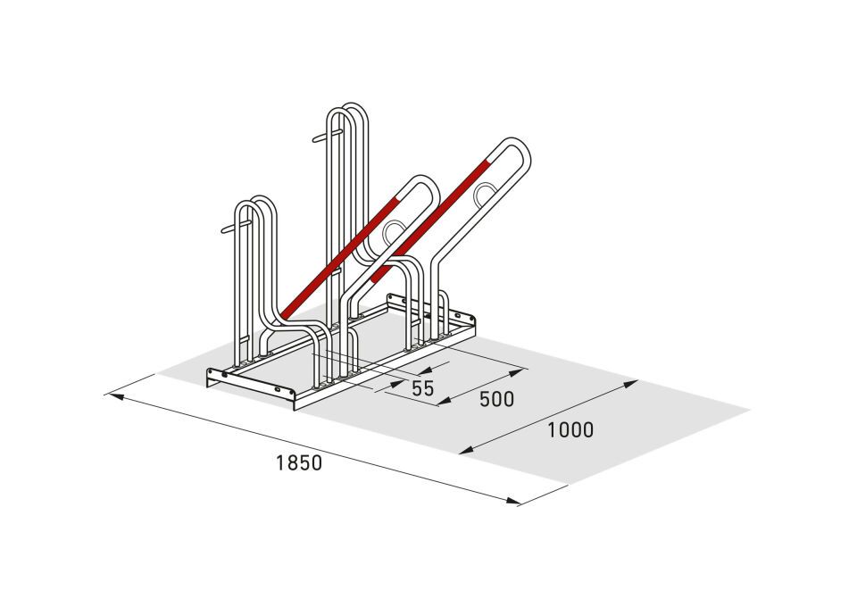Fahrradparksystem Anlehnparker 4500/4500 XBF