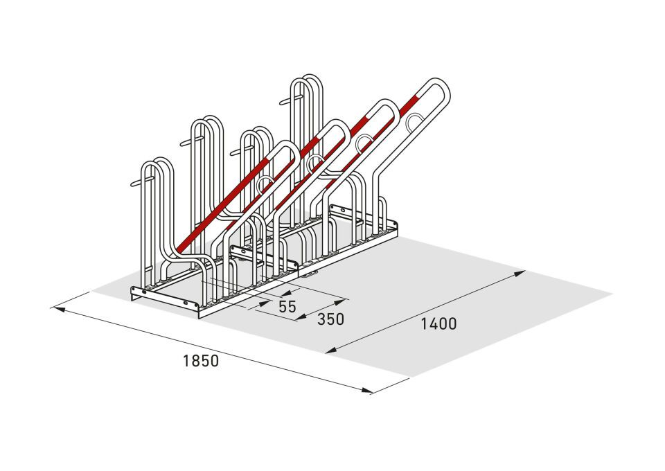 Fahrradparksystem Anlehnparker 4500/4500 XBF