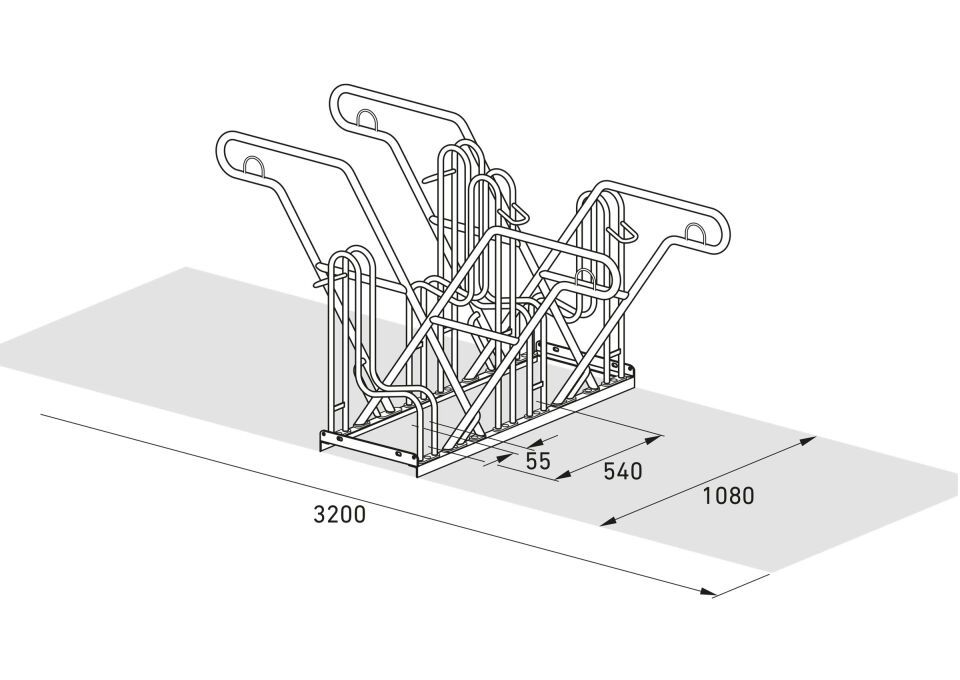 Fahrradparksystem Anlehnparker 4600/4600 XBF