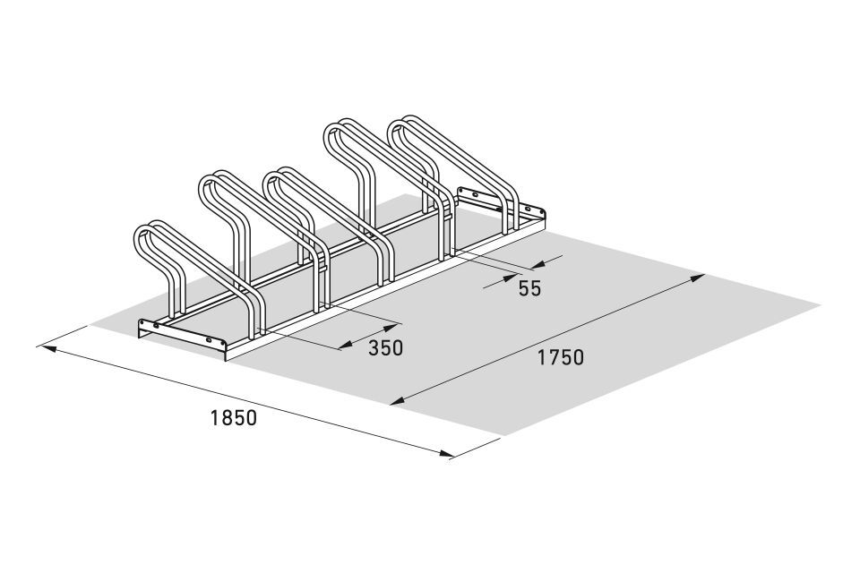 Bügelparker 1055 mit 5 Einstellplätzen einseitig