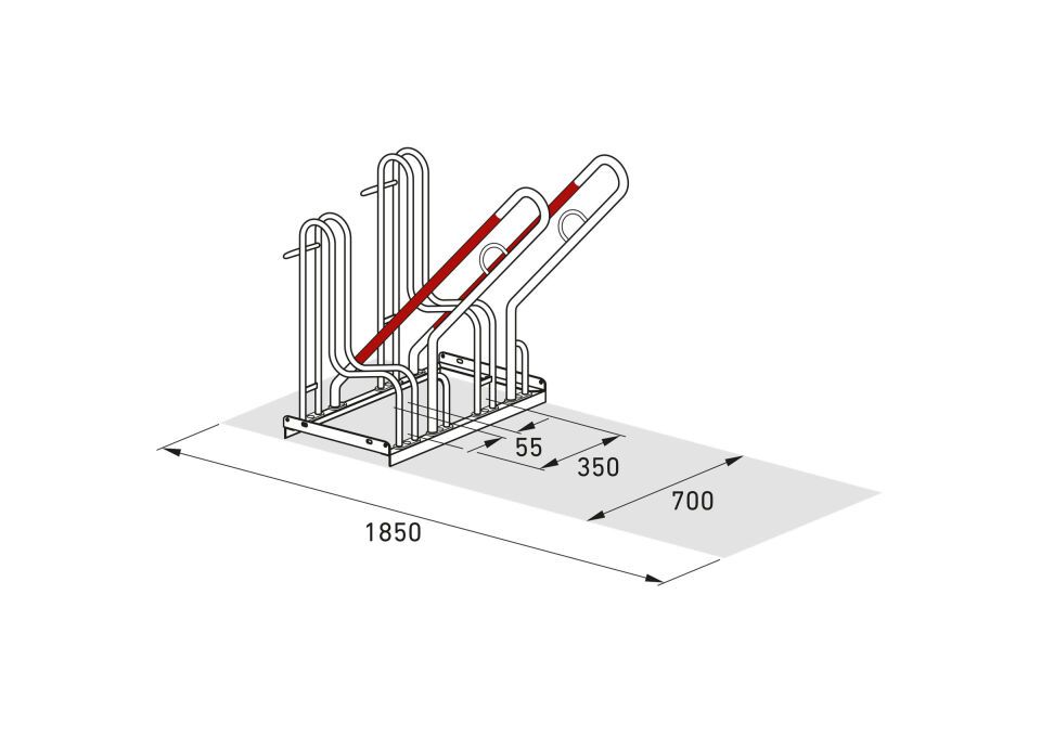 Fahrradparksystem Anlehnparker 4500/4500 XBF