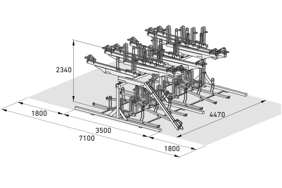 Fahrradparksystem Doppelstockparker BikeHub Premium