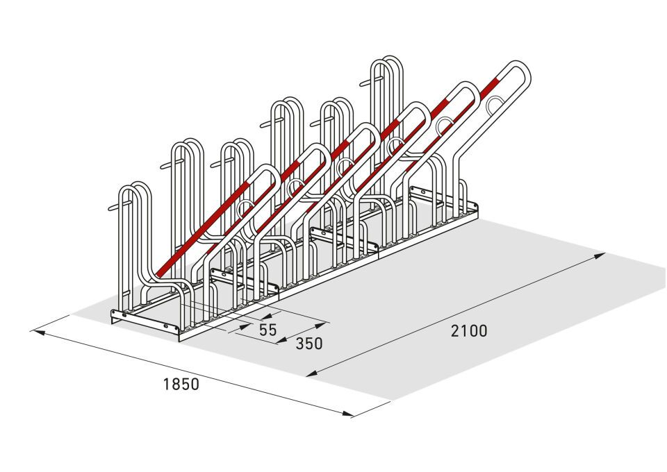 Fahrradparksystem Anlehnparker 4500/4500 XBF