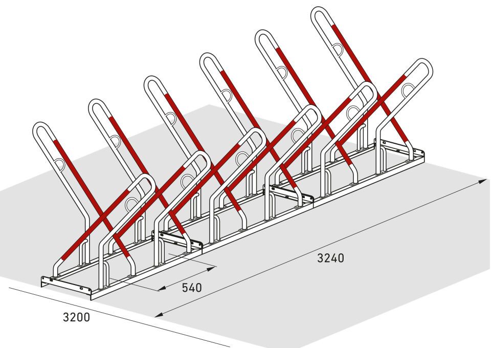 Fahrradparksystem Anlehnparker 0500 XBF