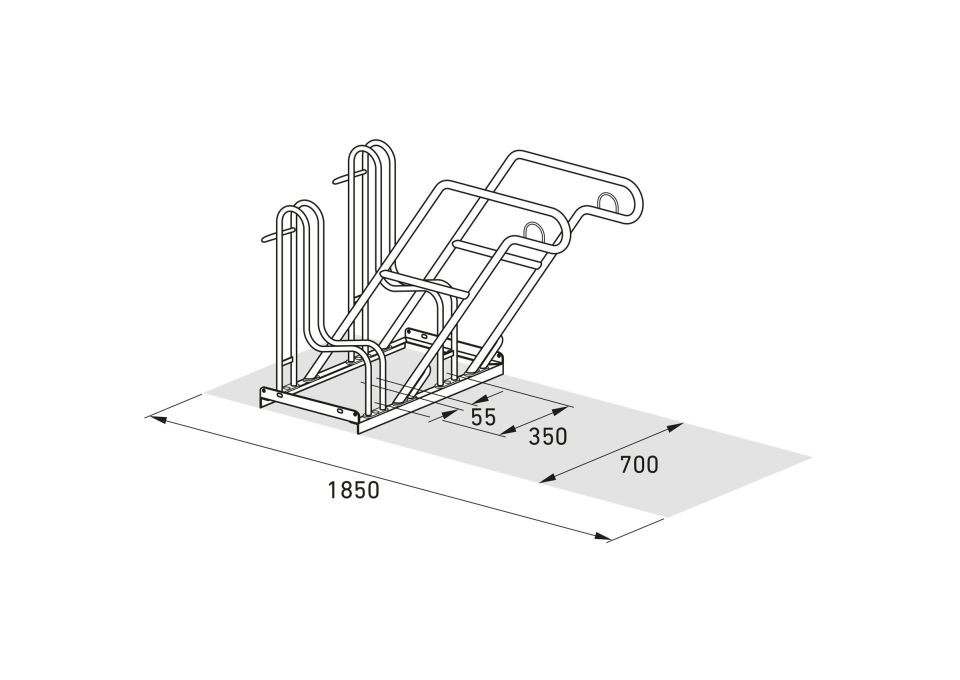 Fahrradparksystem Anlehnparker 4600/4600 XBF