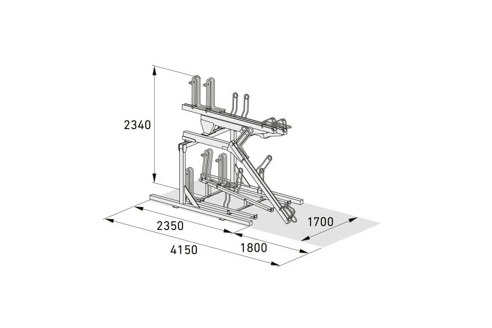 Fahrradparksystem Doppelstockparker BikeHub Premium