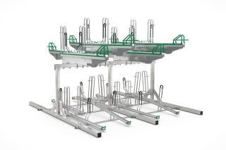 Doppelstockparker BikeHub Premium 2/16 mit 16 Einstellplätzen zweiseitig