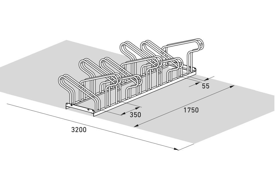 Bügelparker 1160 mit 10 Einstellplätzen zweiseitig