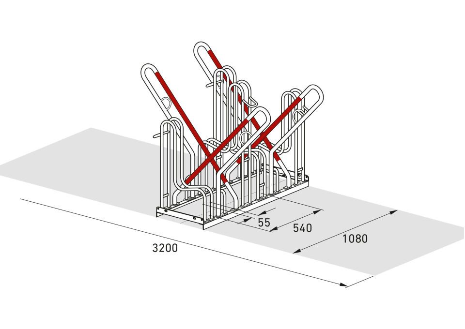 Fahrradparksystem Anlehnparker 4500/4500 XBF