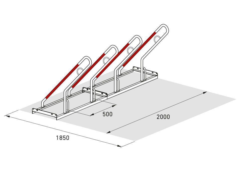 Fahrradparksystem Anlehnparker 0500 XBF