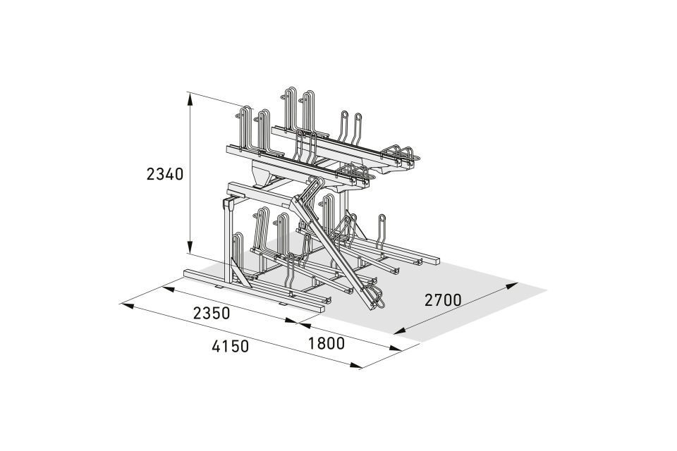 Fahrradparksystem Doppelstockparker BikeHub Premium