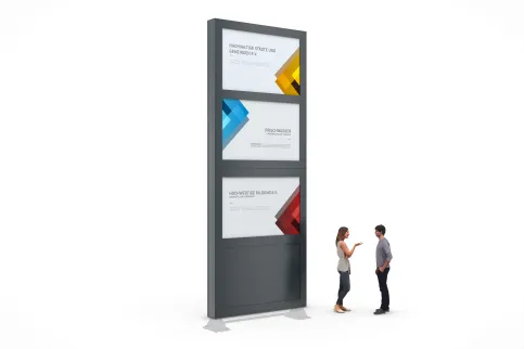 Der Werbepylon BigSign verfügt über ein modernes Design kombiniert mit einer robusten Stahlkonstruktion.