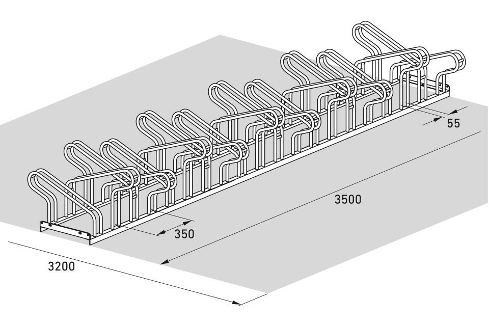 Bügelparker 1170 mit 20 Einstellplätzen zweiseitig