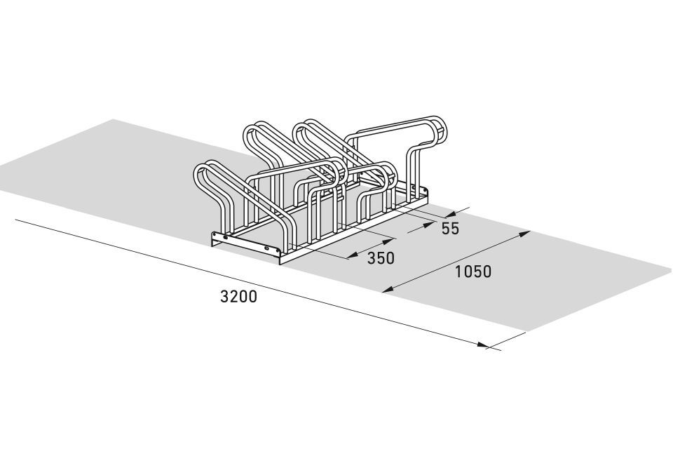 Bügelparker 1156 mit 6 Einstellplätzen zweiseitig