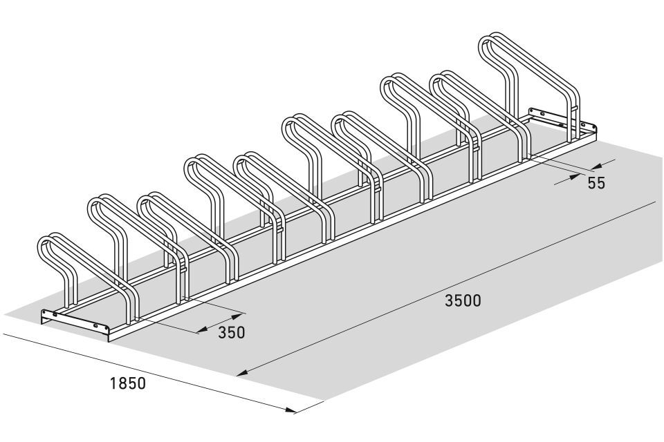 Bügelparker 1060 mit 10 Einstellplätzen einseitig