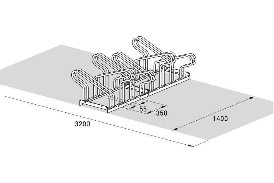 Fahrradparksystem Bügelparker 2000/2000 BF