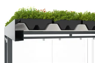 GreenPlus Dachbegrünung für Überdachungssysteme mit Trapezblechprofil-Dacheindeckung
