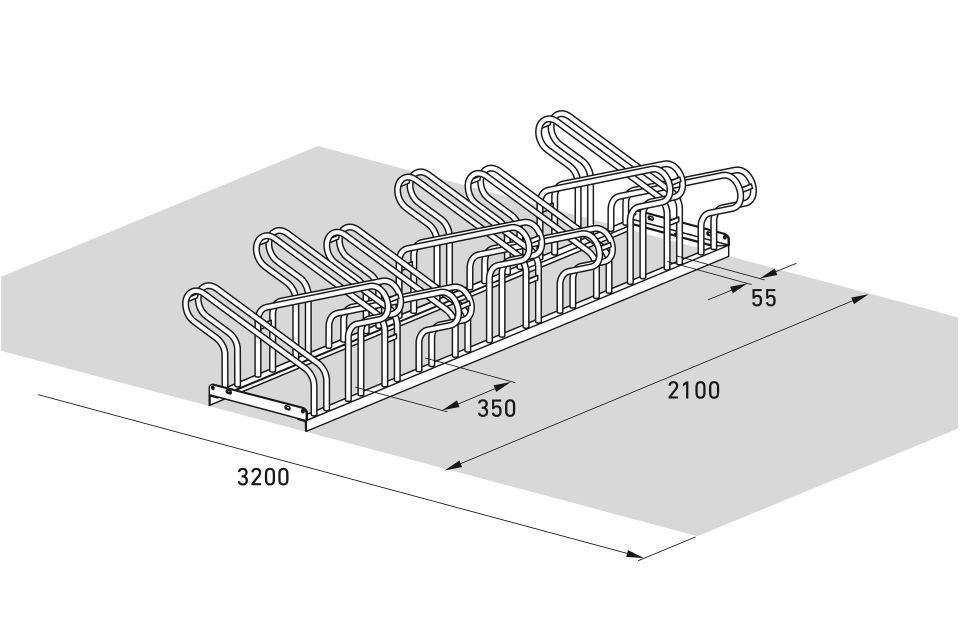 Bügelparker 1162 mit 12 Einstellplätzen zweiseitig