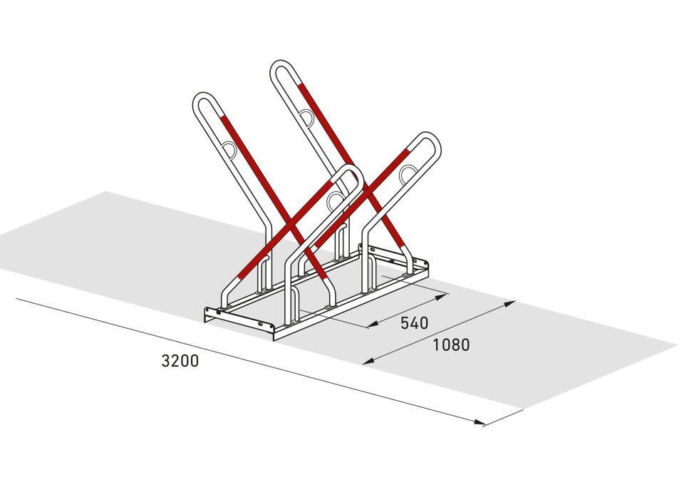 Fahrradparksystem Anlehnparker 0500 XBF