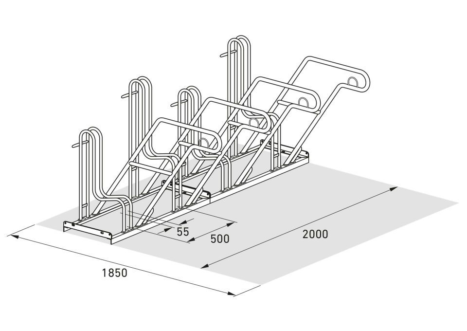 Fahrradparksystem Anlehnparker 4600/4600 XBF