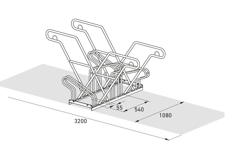 Fahrradparksystem Anlehnparker 2600/2600 XBF